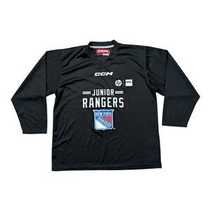 Vintage CCM New York Rangers Junior Jersey Black L/XL  Youth Boys Hockey NHL